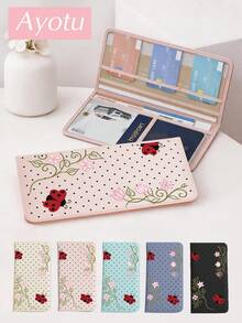 منظم مستندات تسجيل السيارة والتأمين بنقشة الدعسوقة والنقاط – منظم صندوق القفازات للسيارة، إكسسوار تخزين للسيارة والشاحنة، مناسب لتخزين المستندات الهامة، رخصة القيادة، جواز السفر، البطاقات، إكسسوارات السيارة الصغيرة والمستندات الأخرى - متعدد الألوان - مشاهدة 6