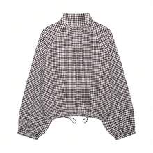 Mellowy Autumn New Women's European And American Style Fashion Minimalist Versatile Slimming Loose Plaid Jacket - Brown - View 2