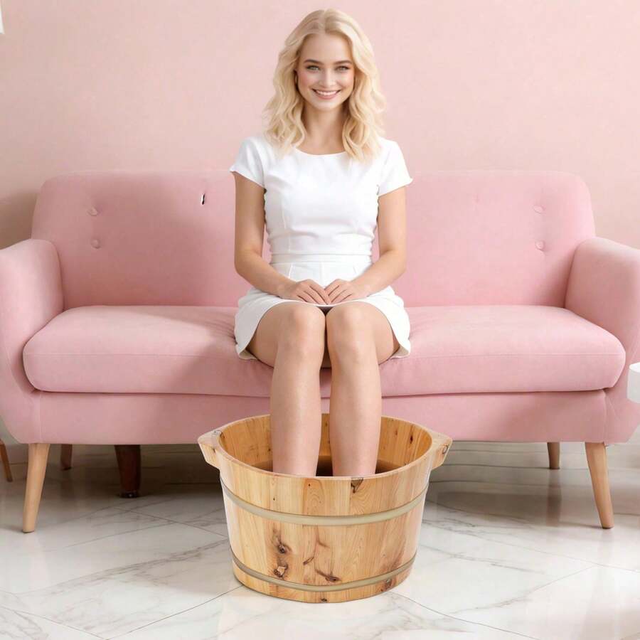 For Foot Bath Wooden Foot Soak Basin Foot Bath Bucket Bucket - Multicolor - View 1