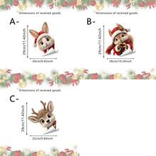1/3pcs Cute Christmas Squirrel, Rabbit And Reindeer Window Stickers, Double-Sided Visible PVC Static Cling Glass Decals, Suitable For Winter Christmas Holiday Store And Home Decor - Multicolor - View 6