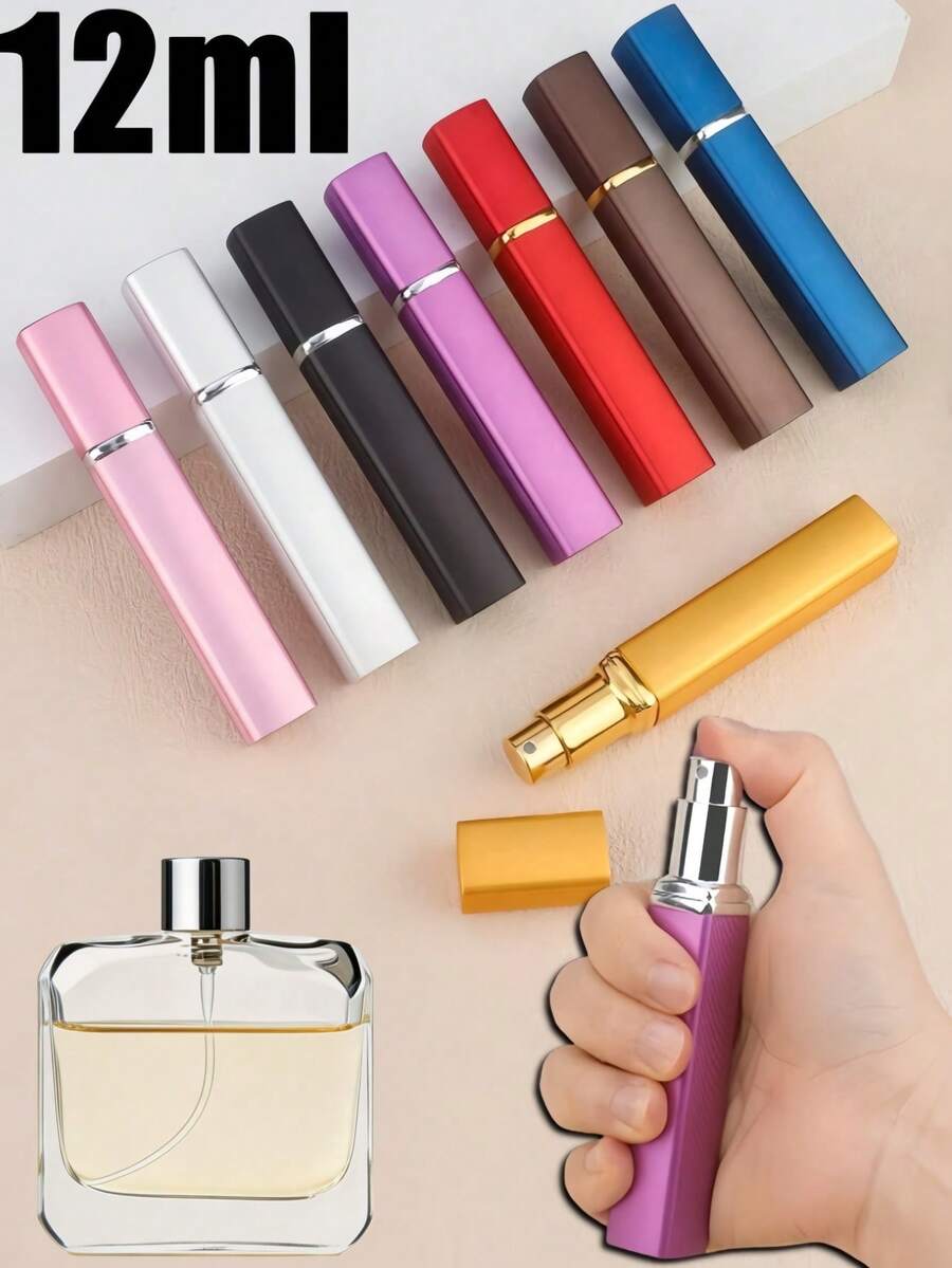 12ML Perfume Refill Bottle, Electroplated Aluminum Cosmetic Oral Spray Bottle, Glass Perfume Bottle Inner Liner Empty Bottle