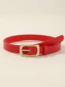 1pc Elegant Sun-Shaped Buckle Solid PU Leather Women Belt, Summer New Style Summer, School Fall, Autumn, Halloween - Japanese Buckle - View 24