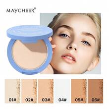 Polvos compactos matificantes, control de grasa, naturales, de larga duración, resistentes al sudor, ligeros y transpirables, con esponja para un maquillaje natural, portátiles para retoques, polvo seco - #01 - Ver 5