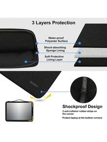 Laptop Sleeve Bag Case 13.3-14 Inch Waterproof 360 Protective Shockproof Laptop Bag With Handle Compatible With 13" Pro/Air - Multicolor - View 5