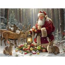 1PC DIY 5D Diamond Painting Kit Santa Claus Pattern - Round Full Drill Diamond Art Mosaic Craft, Home Wall Decor, Unframed - No Frame - View 9