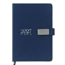 PromoClick 2027 Daily Planner Polyurethane With Magnetic Closure And Divider - Navy Blue - View 4
