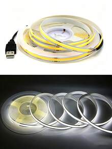 USB COB LED Strip Light DC5V 320LEDs/M White/Warm Yellow Cabinet Light, TV Backlight, Cabinet, Wardrobe, Room Perimeter, Holiday Decoration Flexible Strip LED Light - USB - View 7
