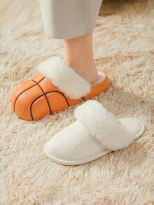1 Pair Women's Winter Detachable Thick Sole Inner Lining Shoe Covers, Comfortable Warm Plush Soft Barefoot Wearable Foot Protection Pads - White - View 4