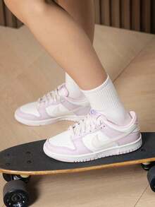 Kids' Nike Dunk Low BG GCEL Comfortable Daily Low-Top Casual Lightweight Sneakers IX5008-101 - Pink/white - View 3