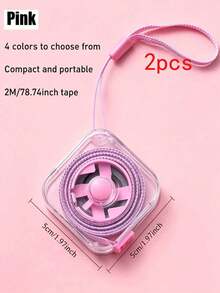 2m/6ft Cute Mini Soft Tape Measure, Portable Retractable Locking Mechanism With Clear Cm/Inch Markings - Suitable For Tailoring, Home, Waist, Chest, Height Measurement - Durable And Easy To Store, Wipeable Transparent Shell And Hanging Ring - Upgraded Version - View 19