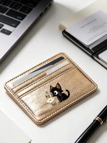 Credit Card Holder Small Wallet Women, Black Cat Leave,Coin Wallet Portable Card ID Card,Slim Pocket,Large Capacity,Birthday, Anniversary, Couples - Multicolor - View 5
