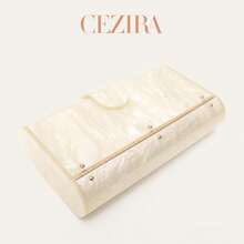 CEZIRA Luxury Glitter Acrylic Square Box Flip Top Evening Clutch Bag For Women, Portable Exquisite Wallet Suitable For Banquet, Dinner, Party, Date, Holiday And Daily Use - Multicolor - View 7