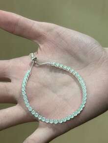 1PC Summer Clear Mint Green Bracelet - Korean-Style Light Luxury, Exquisite, Niche, Simple And Versatile Accessory - Multicolor - View 5