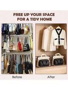 Handbag Dust-Proof Storage Bag, Purse Organizer, Wallet Protective Cover, Zippered Closet Hanging Bag, 3 Sizes Transparent Dust-Proof Bags, Suitable For Handbags, Suitable For Women And Girls - Multicolor - View 5