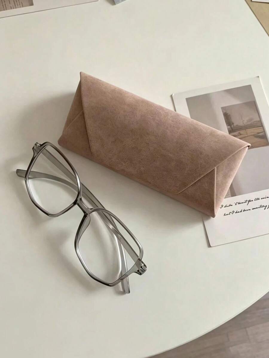 Handmade Leather Glasses Case, Sheepskin Texture, Minimalist Design, Neutral Glasses Storage Box, High-Quality Hard Shell Protective Cover, Portable And Lightweight, Shockproof And Dustproof, Suitable For Travel, Commuting And Daily Use. - Multicolor - View 1