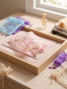 100/50/30/10pcs/Set Star & Moon Organza Drawstring Gift Bags, Gold Glitter Transparent Mesh Bags, Multicolor Transparent Organza Candy Jewelry Packaging Bags, Suitable For Wedding Party Holiday Favors - Multicolor - View 5