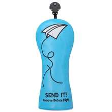 Golf Headcover Set For Driver, Fairway Wood And Hybrid, Blue Embroidered Paper Airplane Design, Club Covers With Adjustable Number Tags - D - View 2