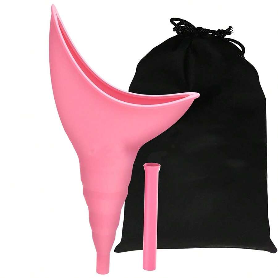 Corong Urinal Wanita Silikon yang Dapat Digunakan Kembali, Alat Buang Air Kecil Berdiri untuk Wanita, Pendamping Sempurna untuk Berkemah dan Perjalanan Luar Ruangan, Desain Lipat Ringkas, Mudah Dibersihkan - MultiWarna - View 1