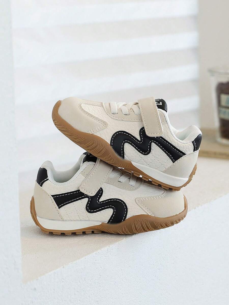 1 đôi giày tập kiểu Đức vintage mới, thiết kế dán móc, đế ngoài chống trượt, lớp lót thoải mái, phù hợp mặc đi học và chơi thể thao ngoài trời - Màu be - Xem 1