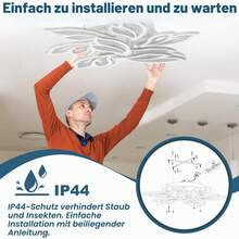 ACXIN LED Deckenleuchte Dimmbar mit Fernbedienung Schlafzimmer Lampe, 180W LED Deckenleuchte Wohnzimmer 2800K-6500K Deckenbeleuchtung Kronleuchter für Kinderzimmer Küche Hallway Esszimmer - 180W - Übersicht 5