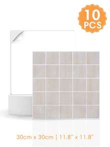1/10/20pcs 3D Small Square Mosaic Self-Adhesive Wall Tile Stickers, 25-Grid Tile Decals, Self-Adhesive Wall Stickers For Kitchen And Bathroom - Wall Stickers - View 19