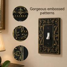 1PC 3D Printed Premium Plastic Gothic Vintage Carved Switch Plate, Retro European Style Wall Switch Decorative Panel, Halloween Personalized Soft Decor Switch Plate Suitable For Studio Wall Backdrop Scene - Multicolor - View 5