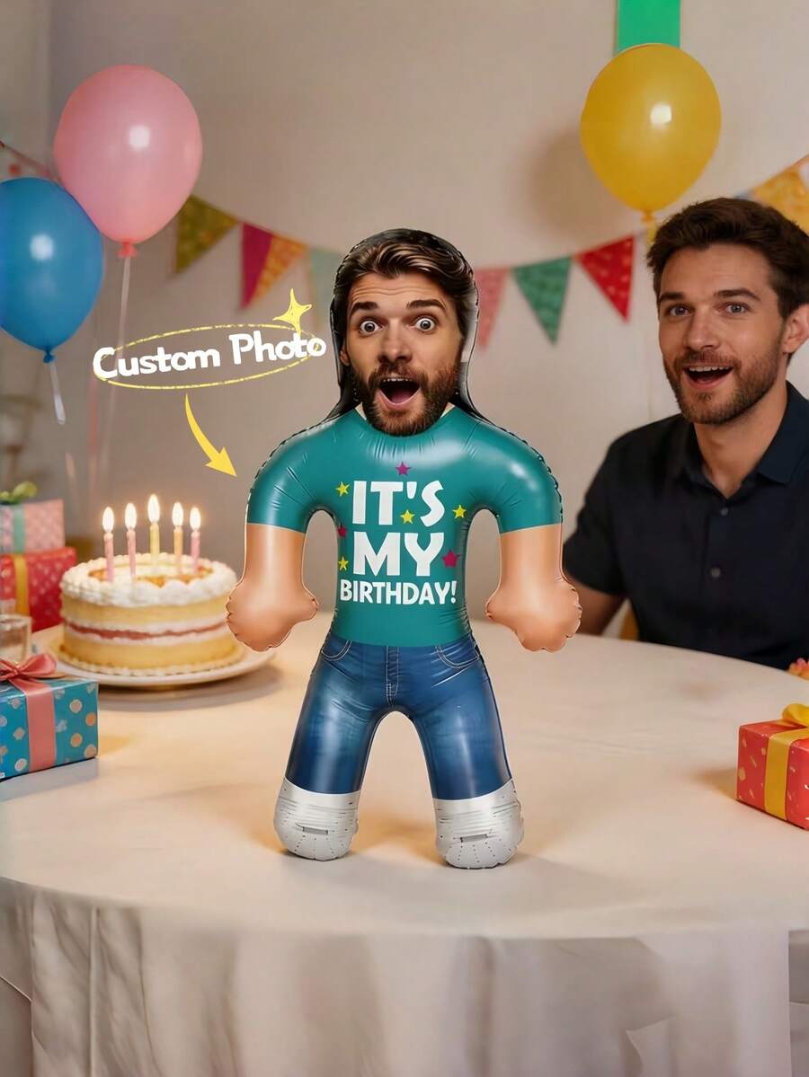 1pc Personalized Inflatable Blow Molded Custom Face Inflatable Doll, Suitable For Bachelor Party, Birthday, Special Occasions, Gift For Him/Her