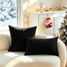 LCUHPCL 1pc Winter Atmosphere Christmas Tree Snowflake 3D Embroidered Pillow Case, Suitable For Bedroom, Living Room, Sofa, Daily Use, Party And Various Environments - Black - View 12