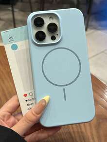 奢華螢光液態矽膠手機殼，適用於 iPhone 18 Pro Max 17 Air 16 15 14 13 12 17 Pro Max Plus，磁吸軟殼 - 淺藍色 - 查看 5