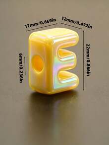 110pcs Mixed Random Rainbow Color UV Coated Acrylic Letter Beads, DIY Jewelry Making Bracelet Keychain Accessories - Multicolor - View 3