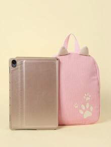 Personalized Cat Ear Corduroy Backpack For Girl, Cute Paw Print Design, Lightweight Casual Daypack, Fashion Travel & Daily Use Backpack, Cute Gift, Kawaii Aesthetic - Multicolor - View 10