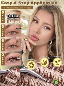 120 Clusters LC Curve Brown Spider False Eyelashes, Cartoon Eyelash Clusters With Pointed Tips, Wispy Cluster Eyelash Extensions, Fluffy Anime Eyelash Clusters, Reusable Faux Mink Fairy Individual Eyelash Extensions (LC Curve 8-16mm) - LC - View 8