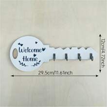 Bohemian Style Wooden Key Holder With Shelf And Hooks - Easy Installation, Space-Saving, Wall-Mounted Storage Rack For Keys, Coats And Other Items - Suitable For Entryway, Kitchen, Office, Porch And Other Places. Valentine's Day Gift - Multicolor - View 7