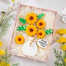 1pc/2pcs Flower Bouquet Cookie Cutter Set, Sunflower Vase Leaf Tag Embossing Baking Molds For Floral DIY Dessert & Handmade Gift Box - View 5