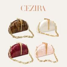 CEZIRA Semi-Circular Dome Acrylic Box Evening Bag For Women, Luxury Glamorous Designer Chain Shoulder Bag Clutch, Suitable For Party, Banquet, Wedding - Multicolor - View 3