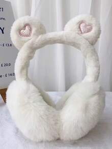 4pcs Foldable Bear Earmuffs For Winter Warmth, Cute Cartoon Plush Windproof Ear Warmers For Students. - Multicolor - View 8