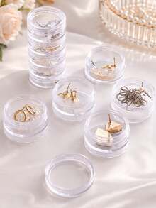 2/3pcs 5-Layer Exquisite Stackable Jewelry Storage Box, Ring Necklace Earring Anti-Oxidation Jewelry Box, Multi-Layer Portable Transparent Storage Box - Multicolor - View 4