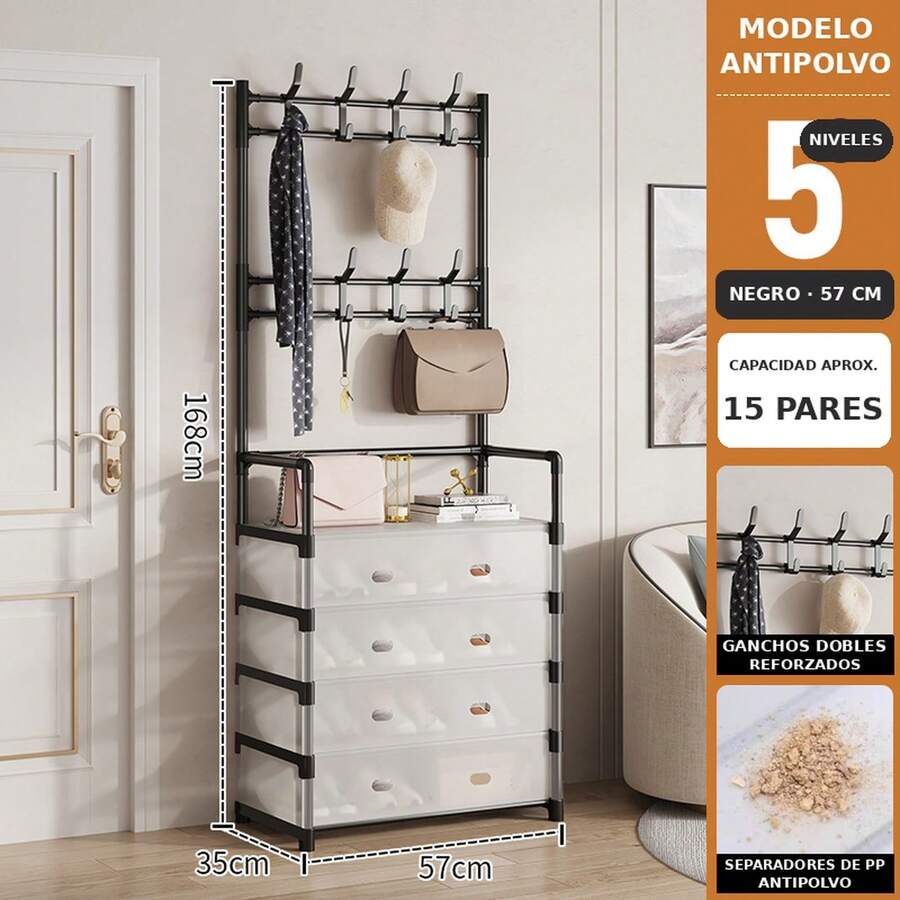 Shoe Storage Set - Black - View 1