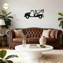 CIF BUY 2D Flat 1pc Trailer Pattern Metal Wall Decor, Indoor/Outdoor Use, Suitable For Living Room, Bedroom, Home Decor, Garage, Studio, Housewarming Gift, Iron - Multicolor - View 9