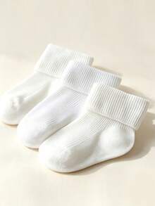 5 Pairs Girls White Ruffle Socks, Vertical Ribbed Sweet Elegant Princess Socks, Versatile Dance Socks - White - View 2