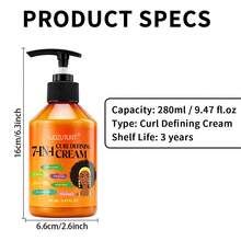 280ml, 7-In-1 Curl Defining Cream, Long-Lasting Hold Curl Cream, Frizz Control, Moisturizing & Hydrating Curl Styling Cream, Non-Greasy Formula, Adds Shine, Curly Hair Conditioner Suitable For Wavy, Braids, Coily 4c Hair, Unisex - Cream - View 12