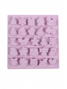 1pc Christmas Silicone Cookie Mold, Including Christmas Tree, Santa Claus, Snowman, Christmas Stocking, Gift Box And Snowflake Shapes. Can Be Used To Make Ice Cubes, Chocolate, Candy, Cookies - Multicolor - View 17