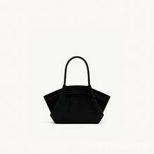 Women Top Handle Bags - Black Large [Suede Velvet In Stock] - View 2