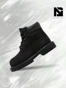Timberland 6" Premium Waterproof BootBlack (GS)– Women's Lifestyle Sneakers – Shoes For Woman -Vintagen - Boots, Shock-Absorbing Comfort, Lightweight Durable Build, Outdoor Walking To Street Casual Wear - Back To School - TB112807 001 - 黑色磨砂皮 - 查看 1