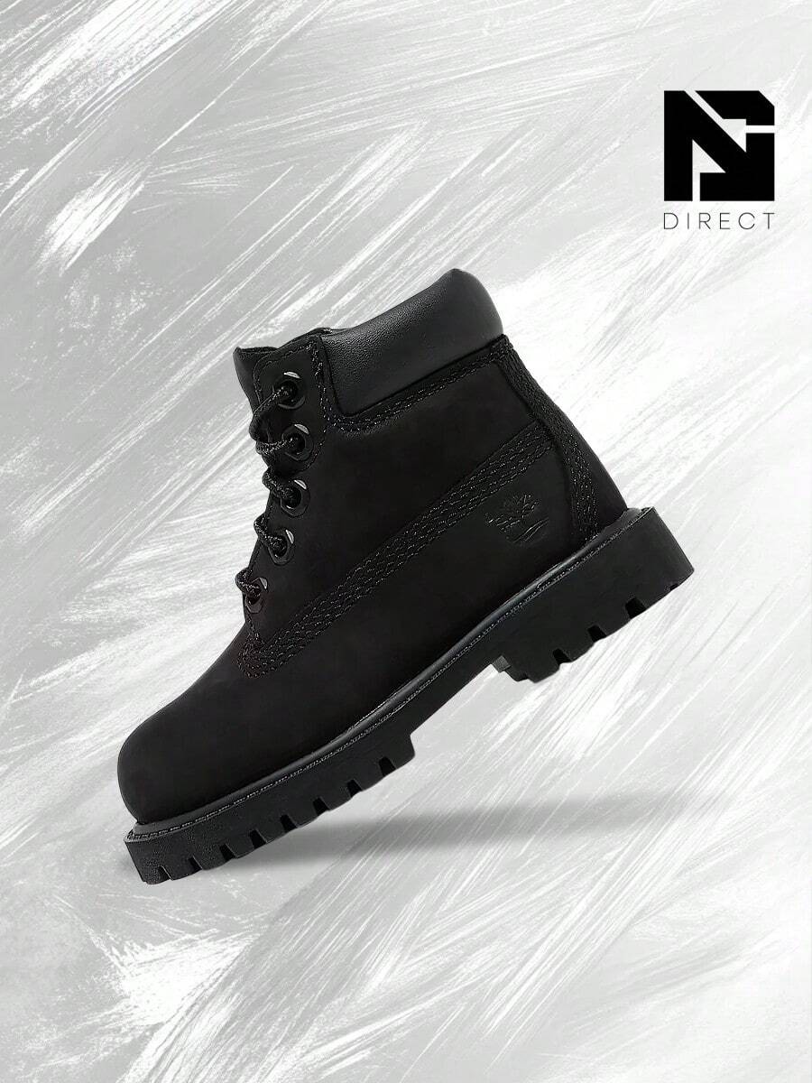 Timberland 6" Premium Waterproof BootBlack (GS)– Women's Lifestyle Sneakers – Shoes For Woman -Vintagen - Boots, Shock-Absorbing Comfort, Lightweight Durable Build, Outdoor Walking To Street Casual Wear - Back To School - TB112807 001 - 黑色磨砂皮 - 查看 1