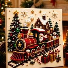 1 Set Christmas Snow House 5D Pearl Diamond Painting 2D Flat 7.87 Inch High Definition Printing Full Drill Kit, Suitable For Beginners, Healing And Stress Relief, Multi-Scene Home Wall Decor, Creative Christmas Handmade Gift, Soft Rubber, Shiny Set, Handmade Craft, Diamond Painting Accessories And Tools - Sets - View 9