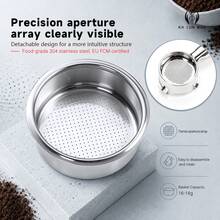 1 buah Gagang Portafilter Espresso Tanpa Dasar / Alat Barista Rumahan / Baja Tahan Karat 304 / Diameter Dalam 51mm / Filter Kepadatan Tinggi / Dapat Dilepas / Kompatibel Dengan Mesin Kopi De'Longhi, Model Spesifik Lihat Gambar Detail - Perak - View 7
