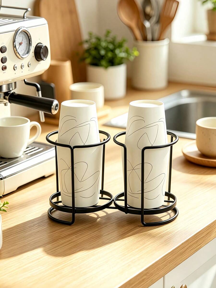 Simple Disposable Cup Dispenser Holder Stable Cup Holder Base Coffee Cup Organizer For Plastic Paper Coffee Mouthwash Cup Paper Cup Storage Rack Suitable For Christmas Halloween And Party Events Bathroom Accessories Home Essentials