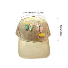 1pc Carrot Party Cute Street Casual Hat Decoration Khaki Baseball Cap All Season Wear - Carrot-a - View 2