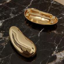 1pc Fashionable Gold Bean-Shaped Metal Connector Buckle, Suitable For Scarves, Bikinis, Belts, Bags, Scarves And Headscarf Fixing And Other Multiple Uses - Multicolor - View 4